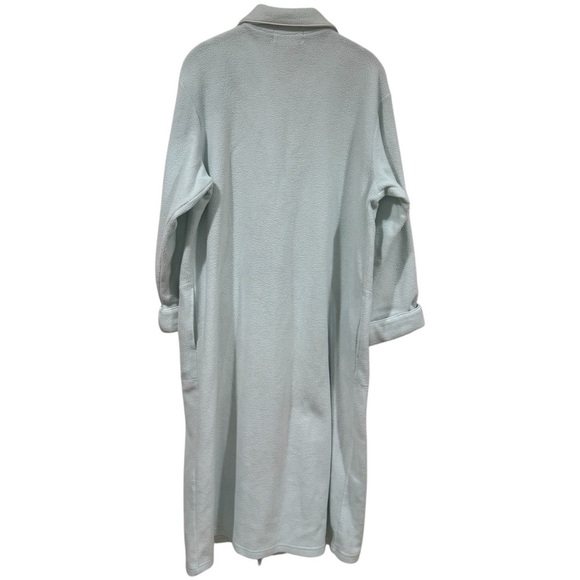 Vintage Miss Elaine Light Blue Collar Embroidered Zipup House Coat Size M - Picture 5 of 11